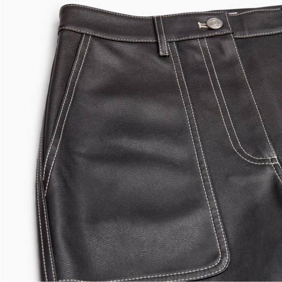 Aritzia Black/Birch Vegan Leather Lucy Pant - Picture 6 of 10